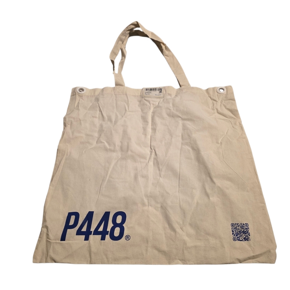 P448 Shoe Tote Bag 100% Cotton with Blue Logo NWOT